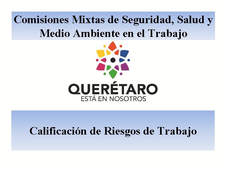 Comisiones Mixtas de Seguridad, Salud y Medio Ambiente en el Trabajo Calificación de Riesgos