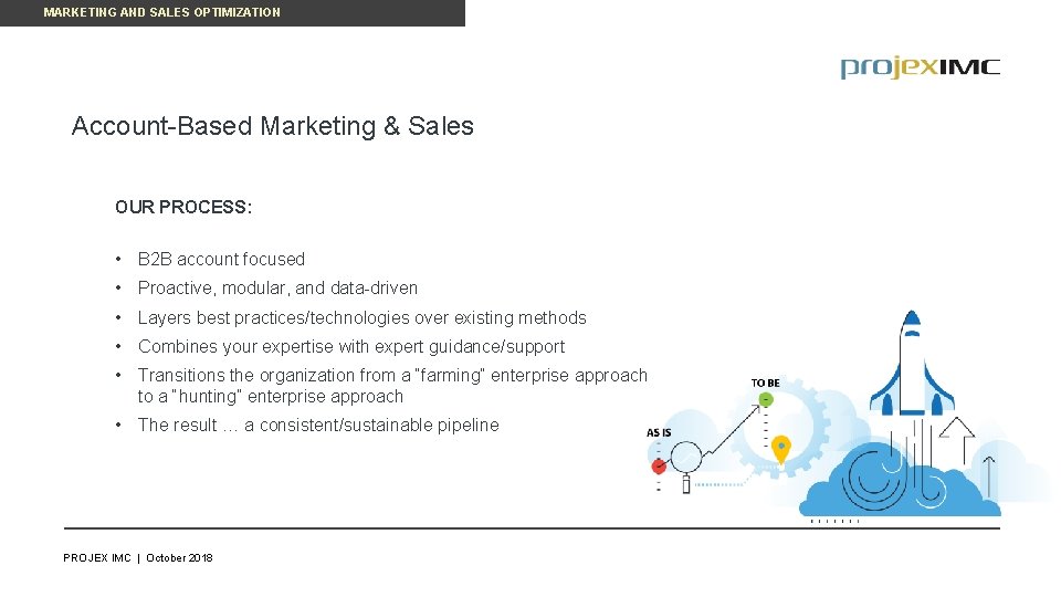 MARKETING AND SALES OPTIMIZATION Account-Based Marketing & Sales OUR PROCESS: • B 2 B