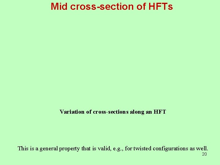 Mid cross-section of HFTs Variation of cross-sections along an HFT This is a general