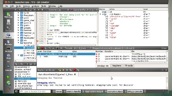 Choosing a Debugger: Qt. Creator 