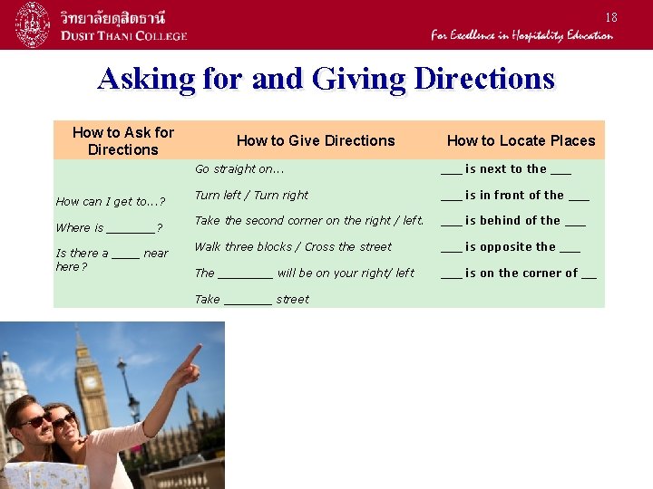 18 Asking for and Giving Directions How to Ask for Directions How can I