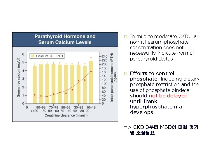 � In mild to moderate CKD, a normal serum phosphate concentration does not necessarily � In mild to moderate CKD, a normal serum phosphate concentration does not necessarily