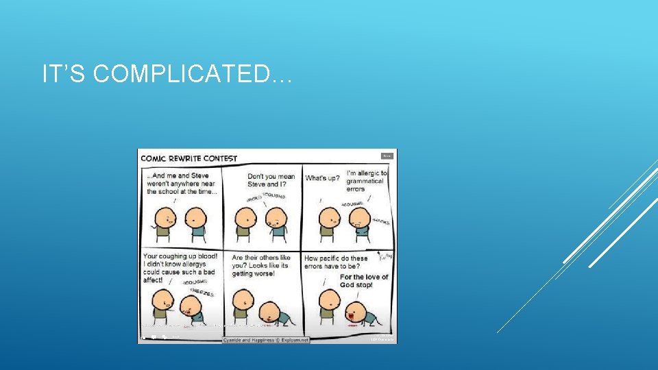 IT’S COMPLICATED… 
