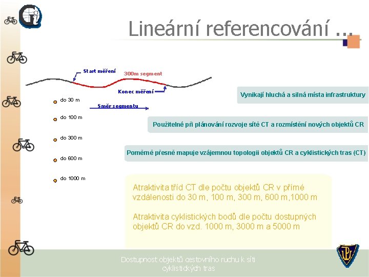 Lineární referencování. . . Start měření 300 m segment Konec měření do 30 m