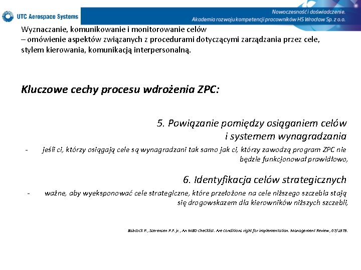 Wyznaczanie, komunikowanie i monitorowanie celów – omówienie aspektów związanych z procedurami dotyczącymi zarządzania przez