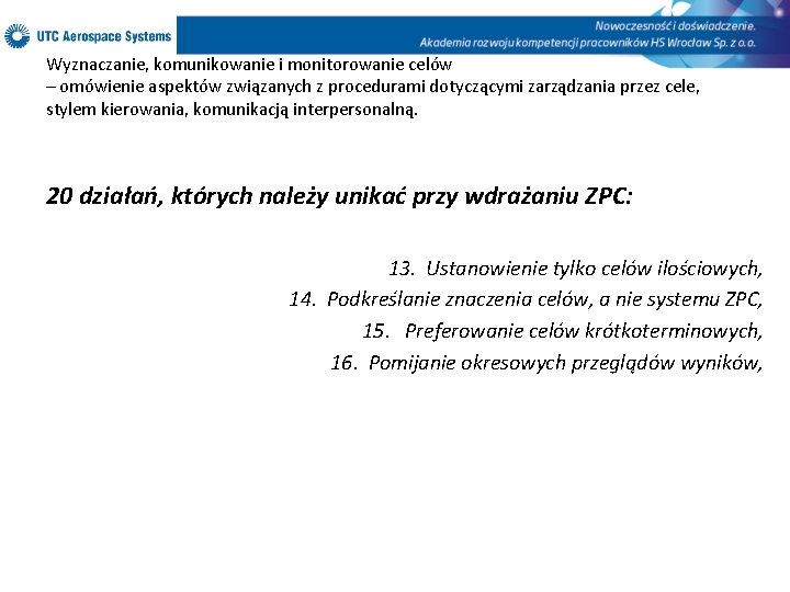 Wyznaczanie, komunikowanie i monitorowanie celów – omówienie aspektów związanych z procedurami dotyczącymi zarządzania przez