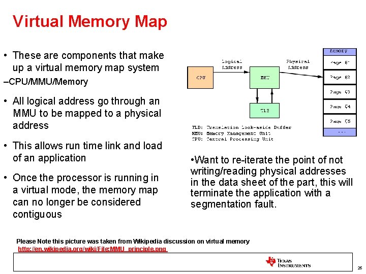 Virtual Memory Map • These are components that make up a virtual memory map