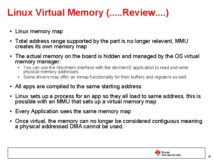 Linux Virtual Memory (. . . Review. . ) • Linux memory map •