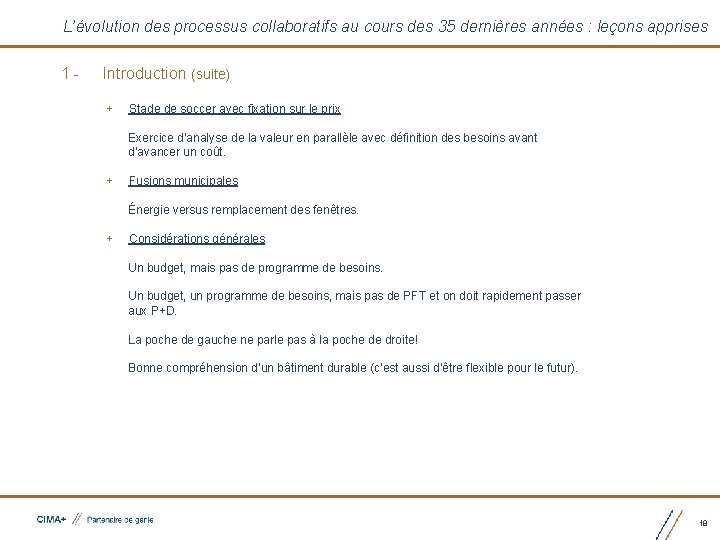 L’évolution des processus collaboratifs au cours des 35 dernières années : leçons apprises 1