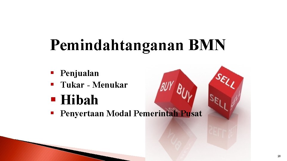 Pemindahtanganan BMN § Penjualan § Tukar - Menukar § Hibah § Penyertaan Modal Pemerintah