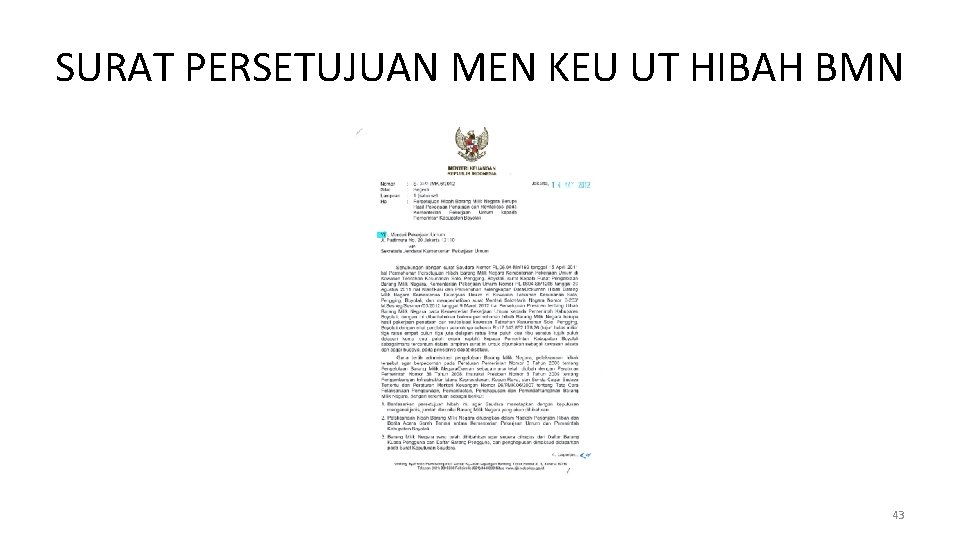 SURAT PERSETUJUAN MEN KEU UT HIBAH BMN 43 