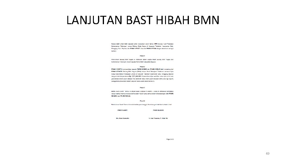 LANJUTAN BAST HIBAH BMN 49 