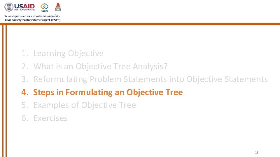 1. 2. 3. 4. 5. 6. Learning Objective What is an Objective Tree Analysis? 1. 2. 3. 4. 5. 6. Learning Objective What is an Objective Tree Analysis?