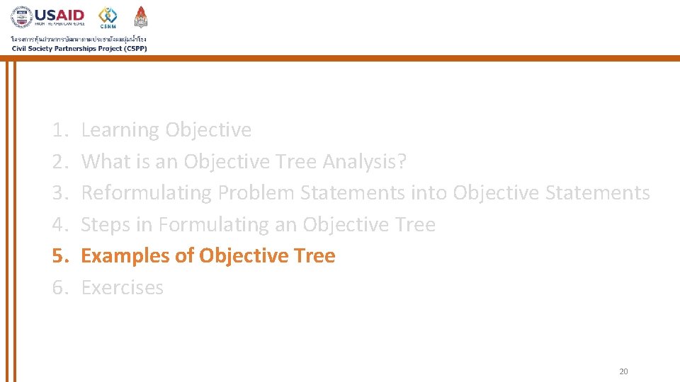 1. 2. 3. 4. 5. 6. Learning Objective What is an Objective Tree Analysis?