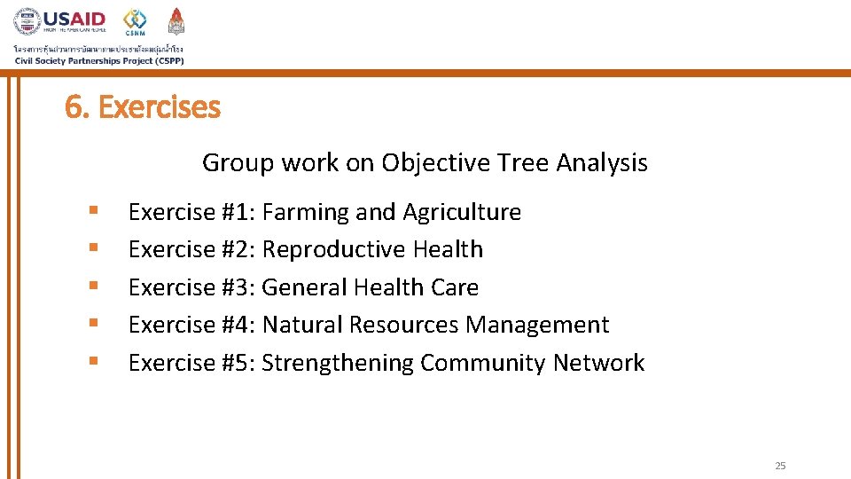 6. Exercises Group work on Objective Tree Analysis § § § Exercise #1: Farming 6. Exercises Group work on Objective Tree Analysis § § § Exercise #1: Farming