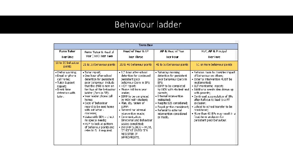 Behaviour ladder 