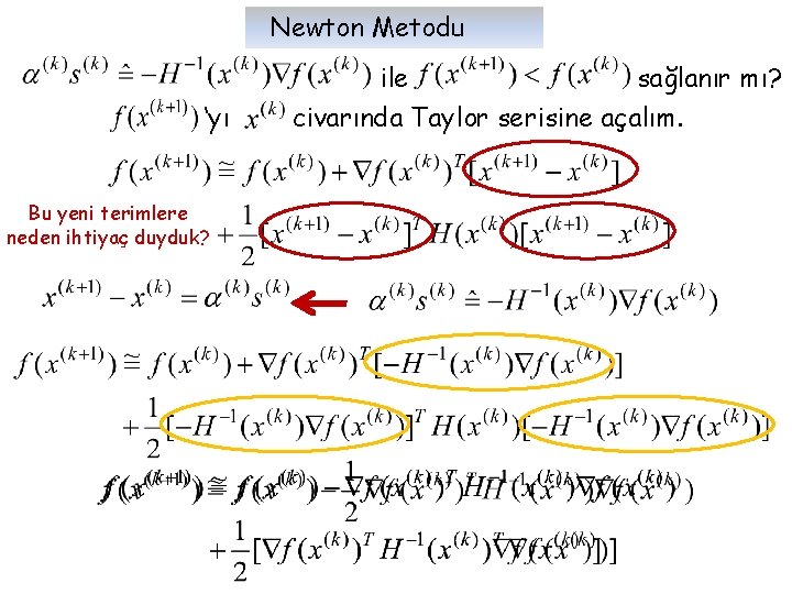 Newton Metodu ile ‘yı Bu yeni terimlere neden ihtiyaç duyduk? sağlanır mı? civarında Taylor