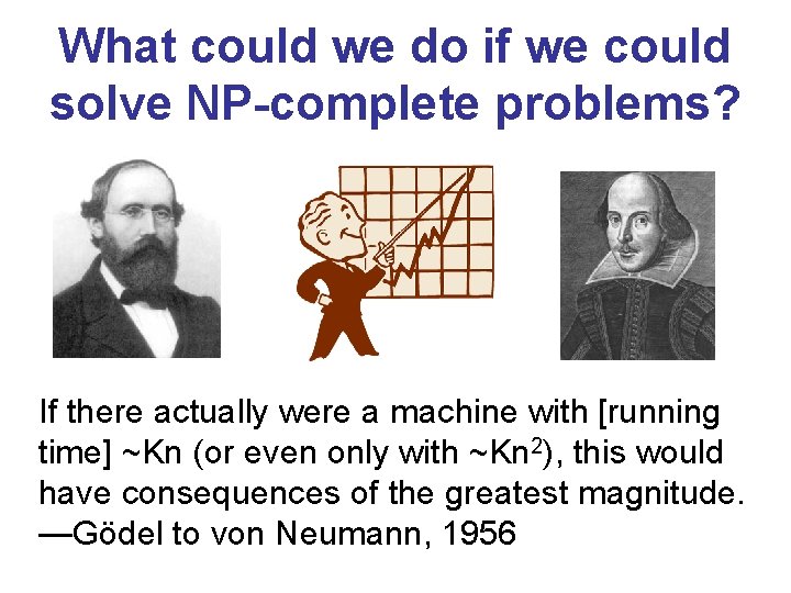 What could we do if we could solve NP-complete problems? If there actually were