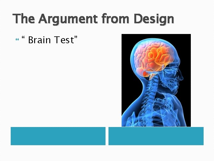 The Argument from Design “ Brain Test” 