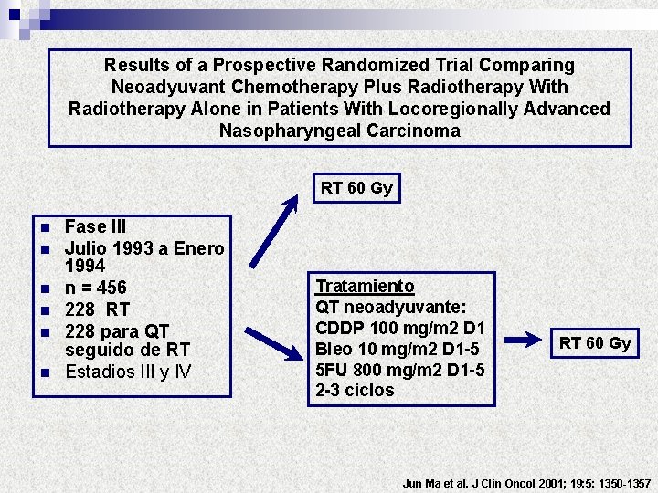 Results of a Prospective Randomized Trial Comparing Neoadyuvant Chemotherapy Plus Radiotherapy With Radiotherapy Alone