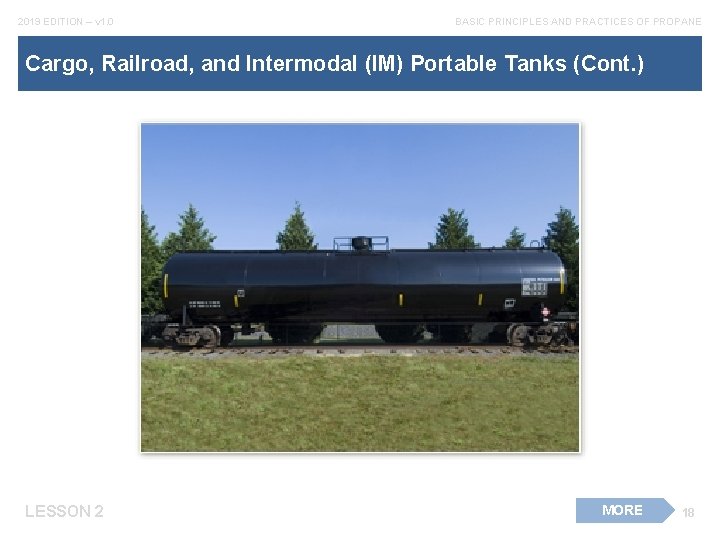 2019 EDITION – v 1. 0 BASIC PRINCIPLES AND PRACTICES OF PROPANE Cargo, Railroad,