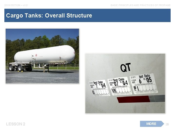 2019 EDITION – v 1. 0 BASIC PRINCIPLES AND PRACTICES OF PROPANE Cargo Tanks:
