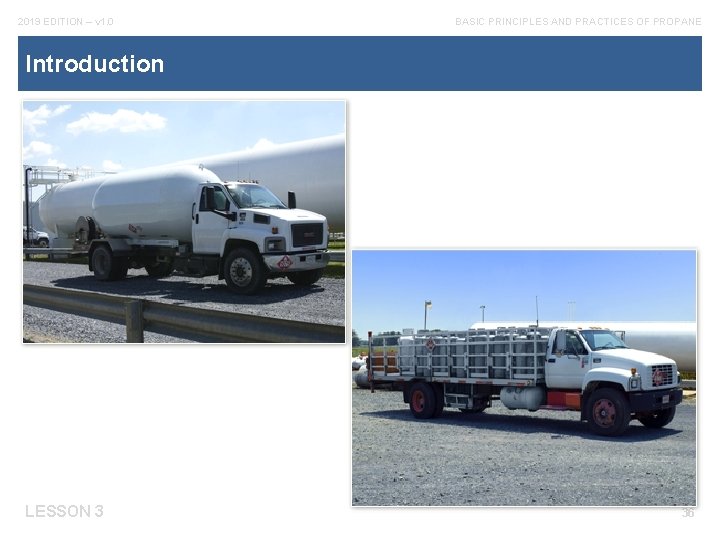 2019 EDITION – v 1. 0 BASIC PRINCIPLES AND PRACTICES OF PROPANE Introduction LESSON