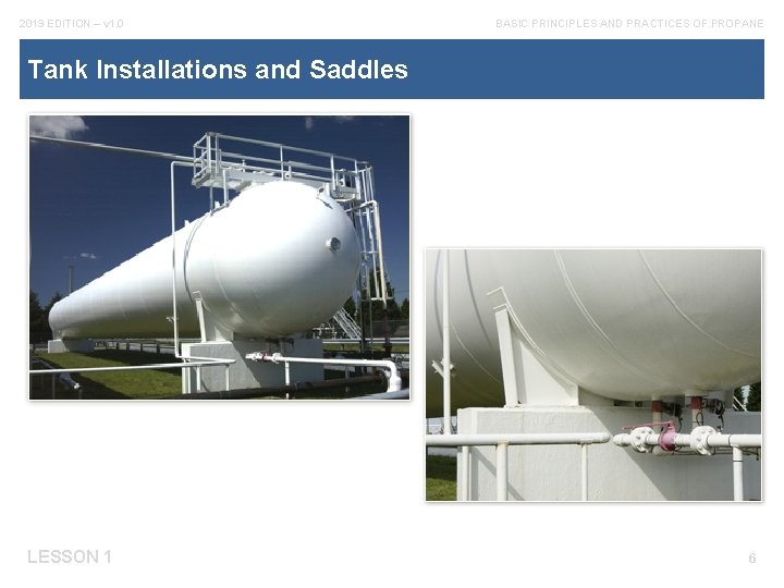 2019 EDITION – v 1. 0 BASIC PRINCIPLES AND PRACTICES OF PROPANE Tank Installations