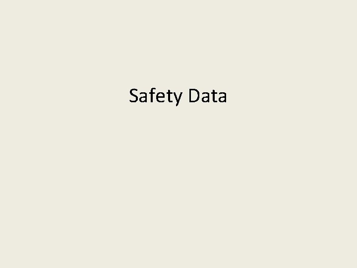 Safety Data 