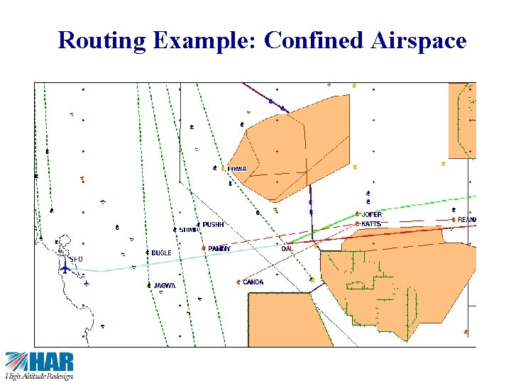 21 Routing Example: Confined Airspace 