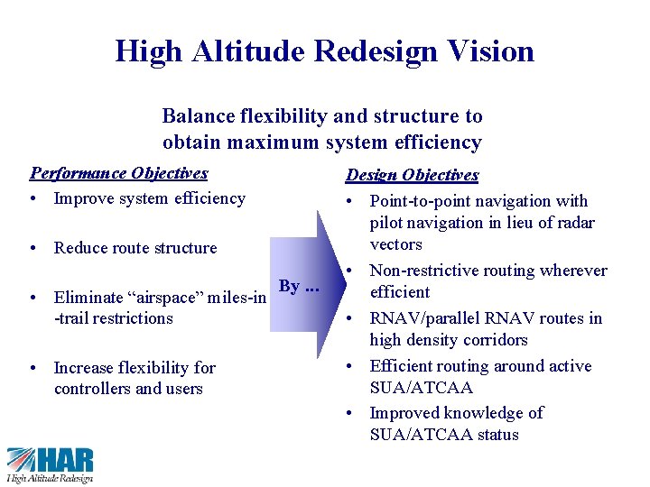 4 High Altitude Redesign Vision Balance flexibility and structure to obtain maximum system efficiency