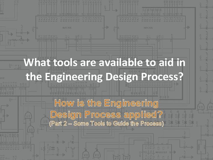 What tools are available to aid in the Engineering Design Process? How is the What tools are available to aid in the Engineering Design Process? How is the