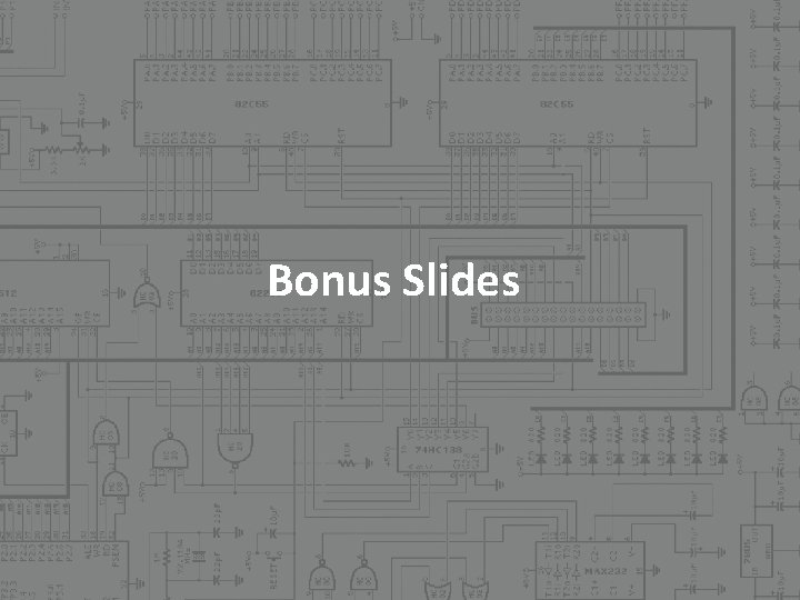 Bonus Slides  Bonus Slides