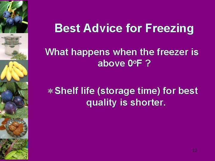 Best Advice for Freezing What happens when the freezer is above 0 o. F