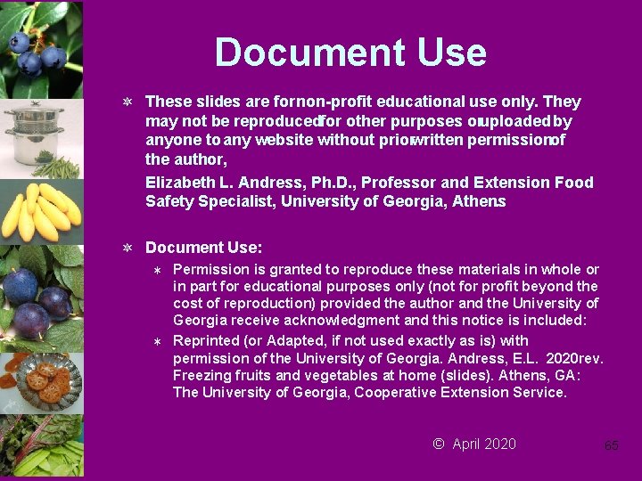 Document Use ô These slides are fornon-profit educational use only. They may not be
