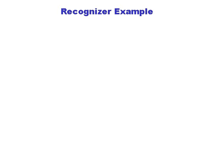 Recognizer Example 