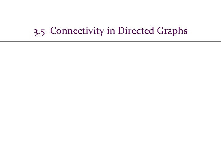 3. 5 Connectivity in Directed Graphs 