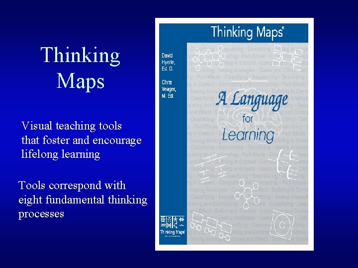 Thinking Maps Visual teaching tools that foster and encourage lifelong learning Tools correspond with