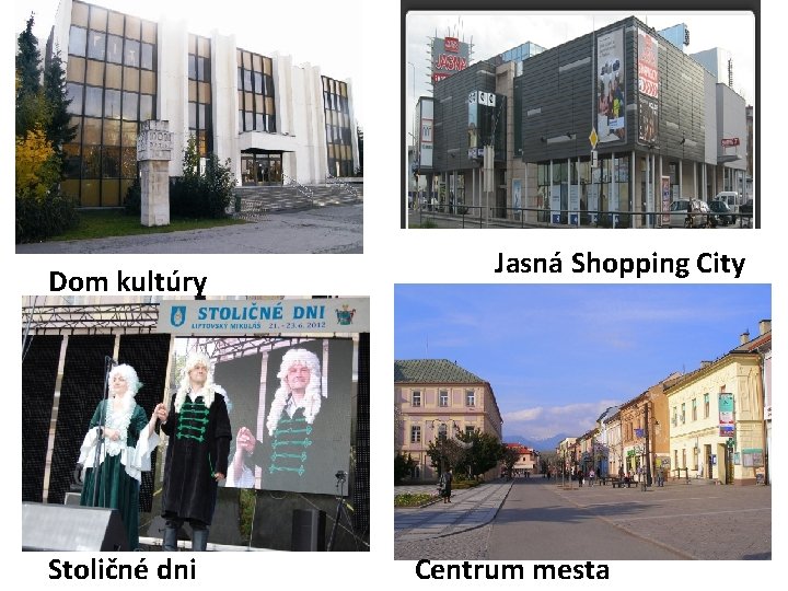 Dom kultúry Stoličné dni Jasná Shopping City Centrum mesta 