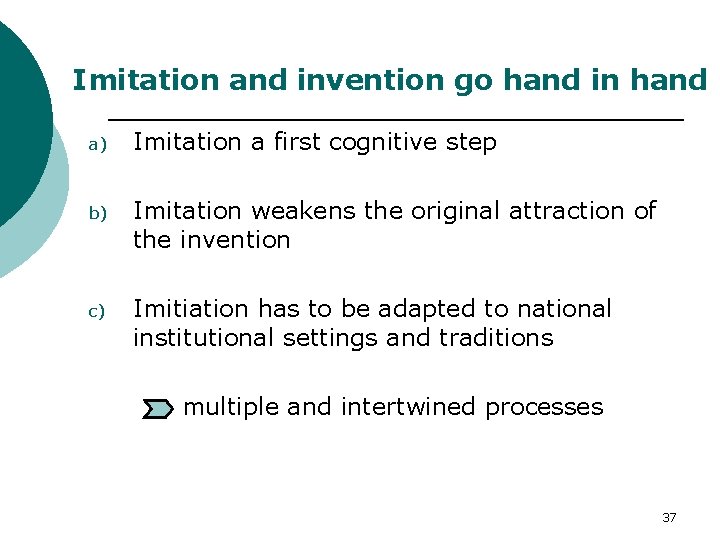 Imitation and invention go hand in hand a) Imitation a first cognitive step b)