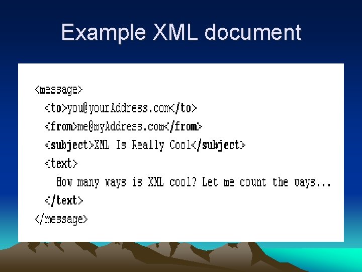 Example XML document 