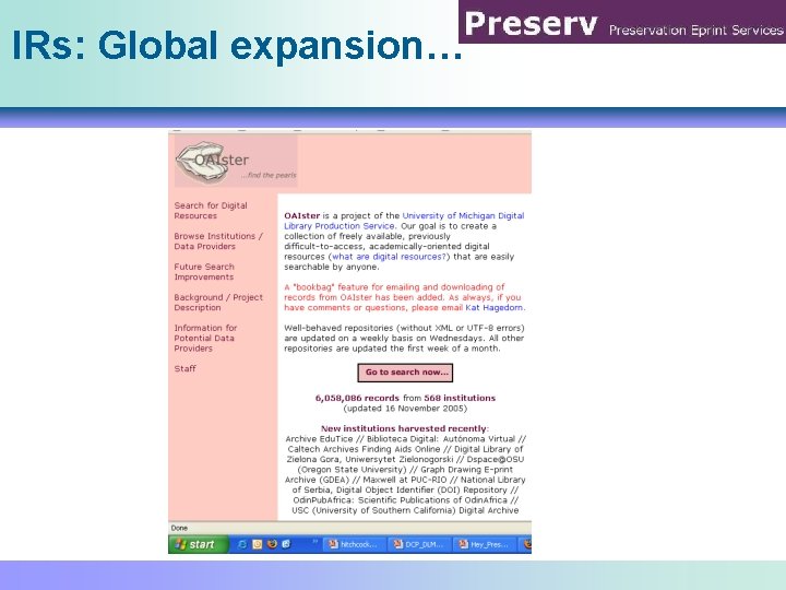 IRs: Global expansion… 