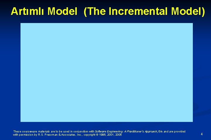 Artımlı Model (The Incremental Model) These courseware materials are to be used in conjunction