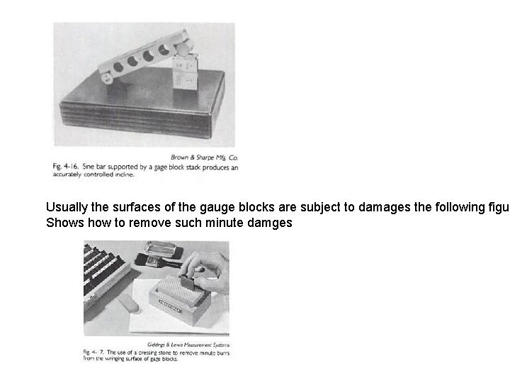 Usually the surfaces of the gauge blocks are subject to damages the following figur