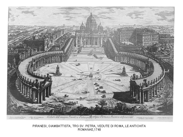 PIRANESI, GIAMBATTISTA, TRG SV. PETRA, VEDUTE DI ROMA, LE ANTICHITA ROMANAE, 1748 
