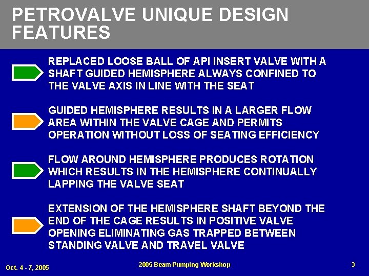 PETROVALVE UNIQUE DESIGN FEATURES REPLACED LOOSE BALL OF API INSERT VALVE WITH A SHAFT