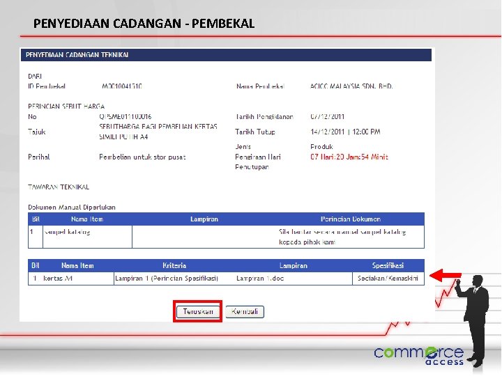 PENYEDIAAN CADANGAN - PEMBEKAL 