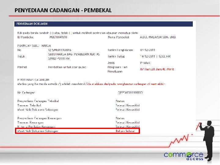 PENYEDIAAN CADANGAN - PEMBEKAL 