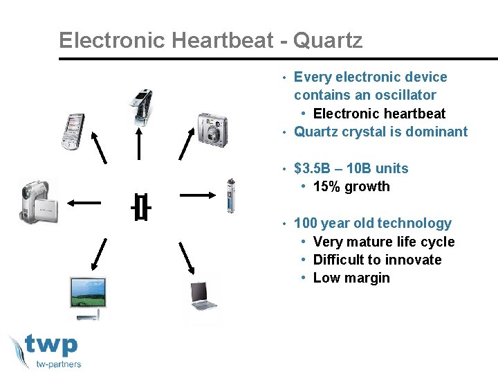 Electronic Heartbeat - Quartz • Every electronic device contains an oscillator • Electronic heartbeat