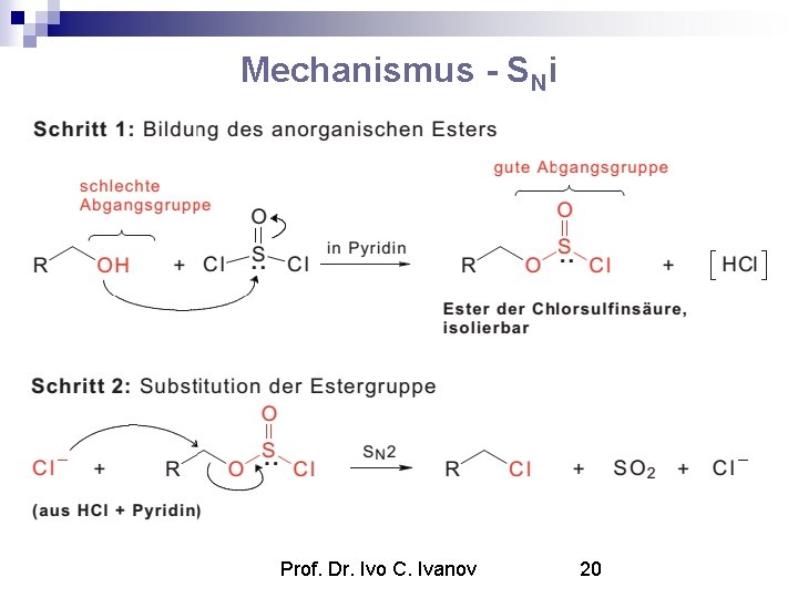 Mechanismus - SNi Prof. Dr. Ivo C. Ivanov 20 